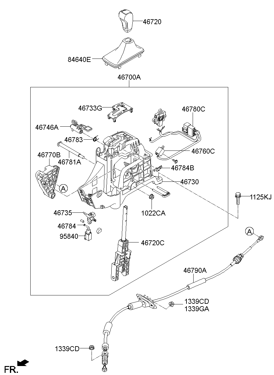 Трос переключения скоростей для Хендай Санта Фе 2012-2016 