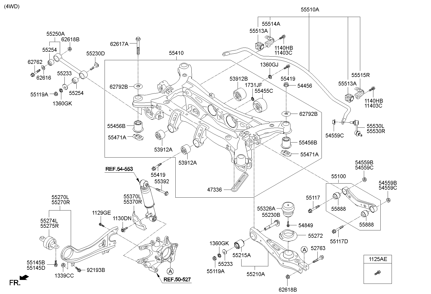 Рычаг задний продольный левый для Хендай Санта Фе 2012-2016