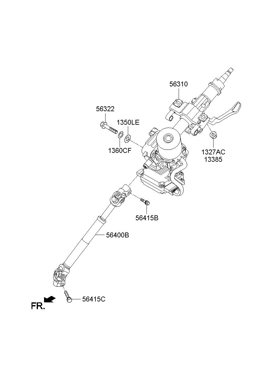 Рулевой вал нижний для Хендай Санта Фе 2012-2016