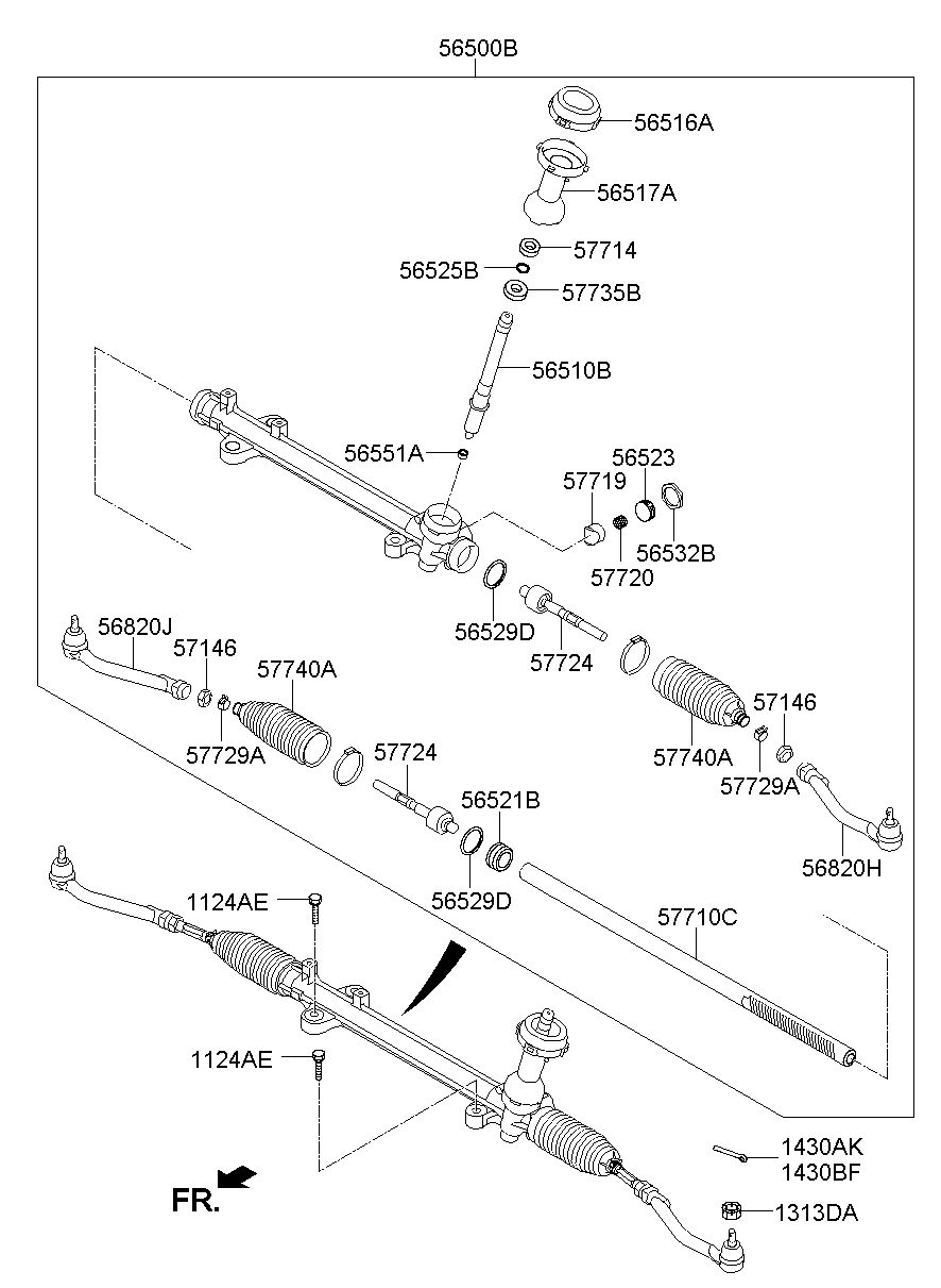 Рулевая рейка для Хендай Санта Фе 2012-2016