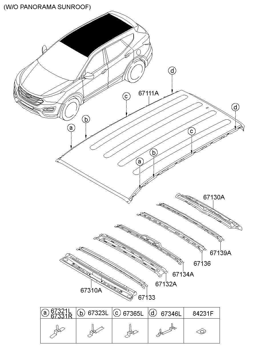 Крыша для Хендай Санта Фе 2012-2016