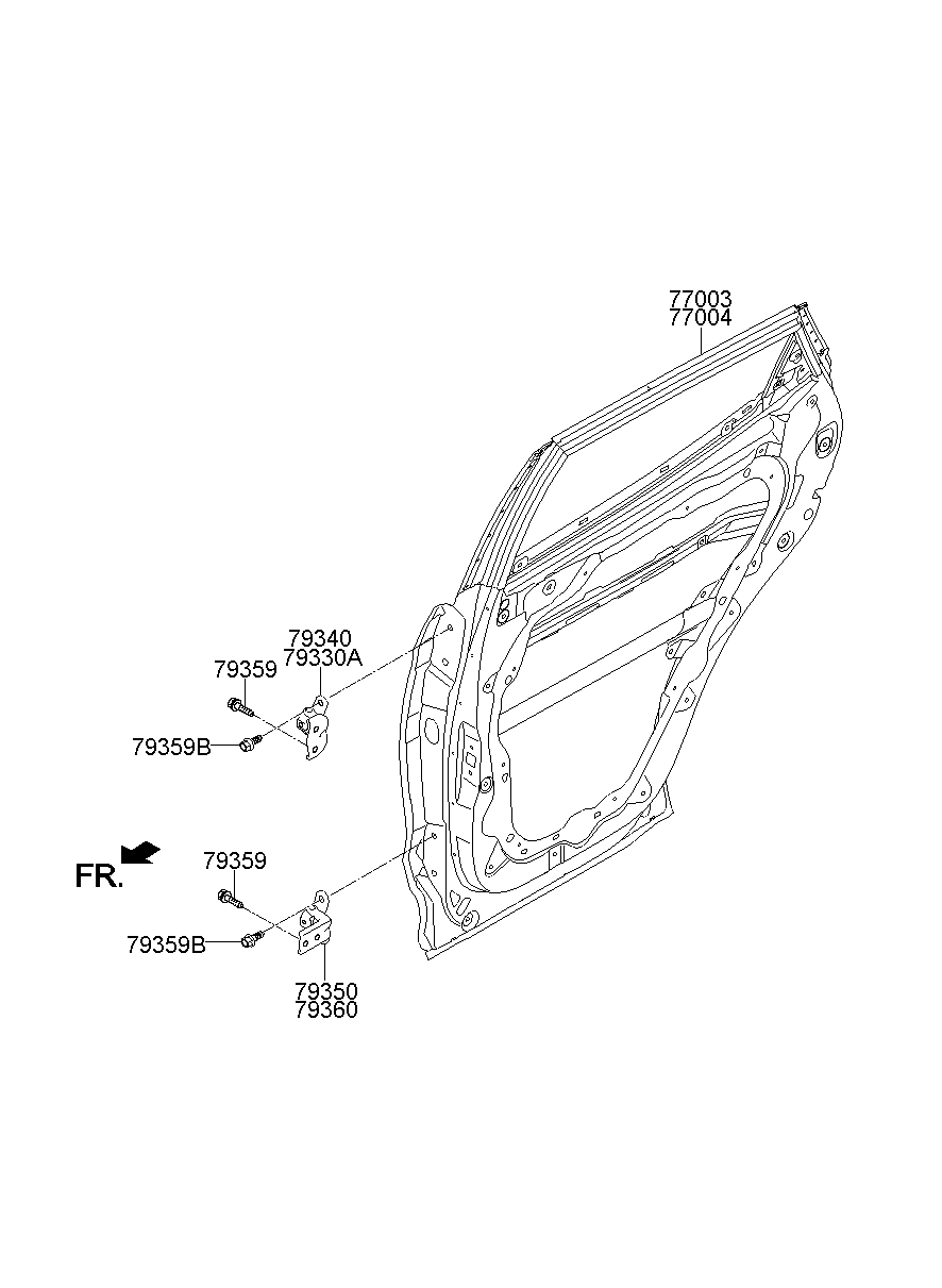 Дверь задняя правая для Хендай Санта Фе 2012-2016