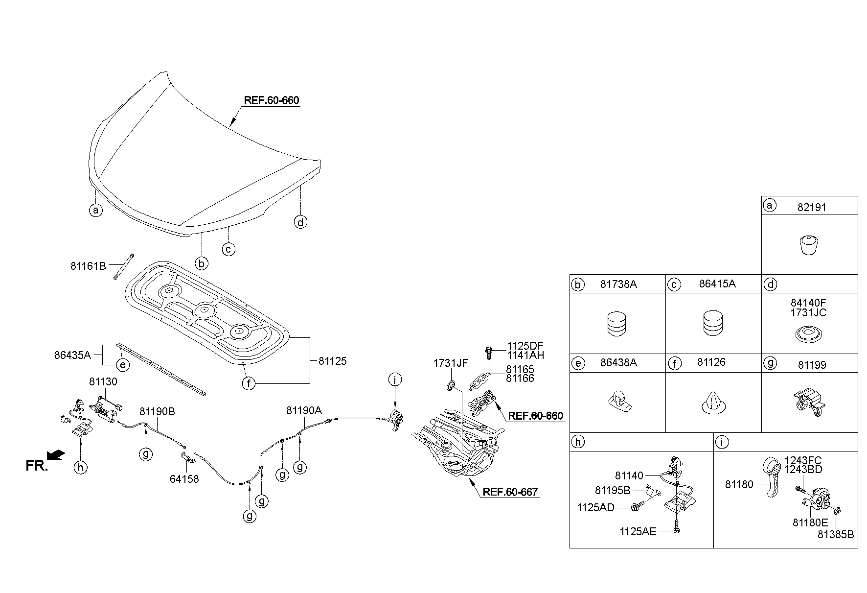 Замок капота для Хендай Санта Фе 2012-2016