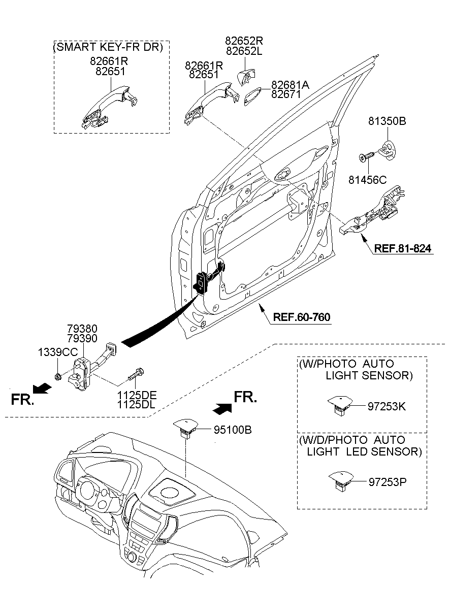 Ручка передней левой двери для Хендай Санта Фе 2012-2016