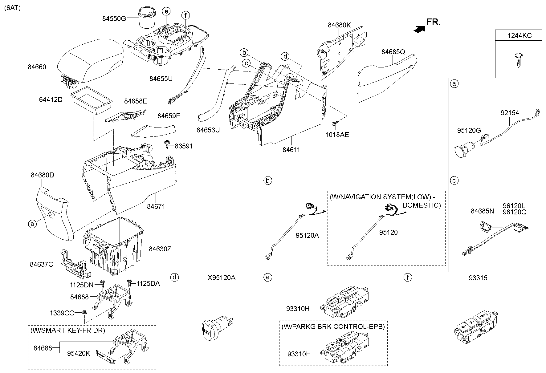 Подлокотник передних сидений для Хендай Санта Фе 2012-2016