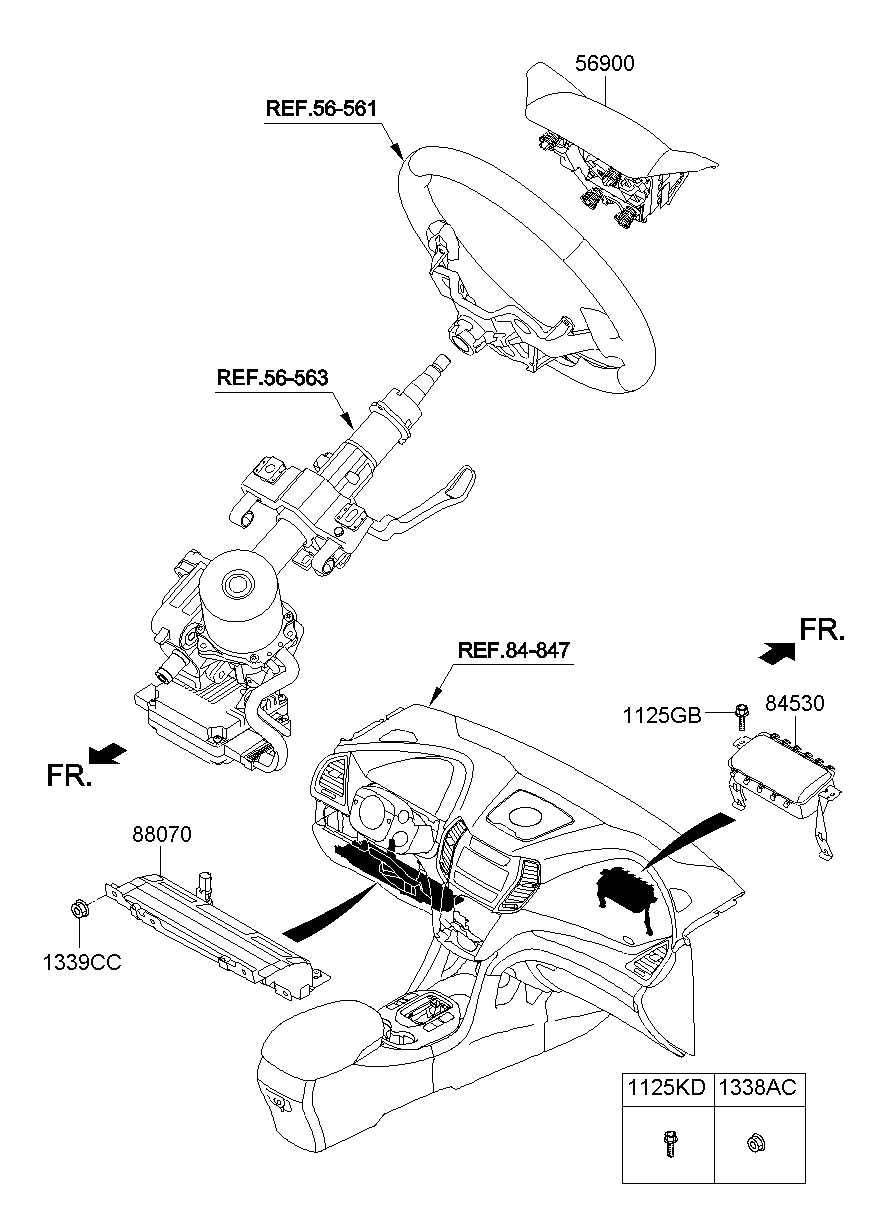 Подушка безопасности пассажира для Хендай Санта Фе 2012-2016