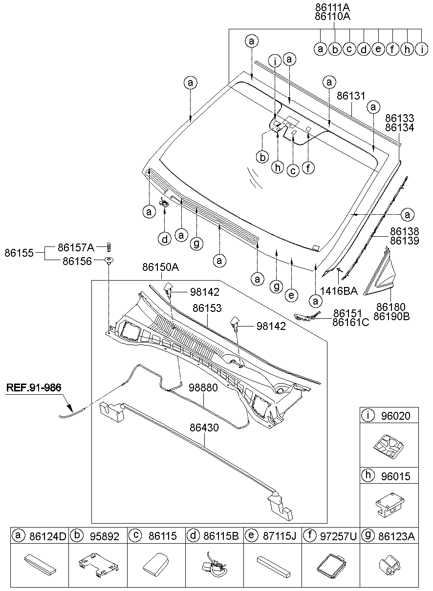 Лобовое стекло для Хендай Санта Фе 2012-2016