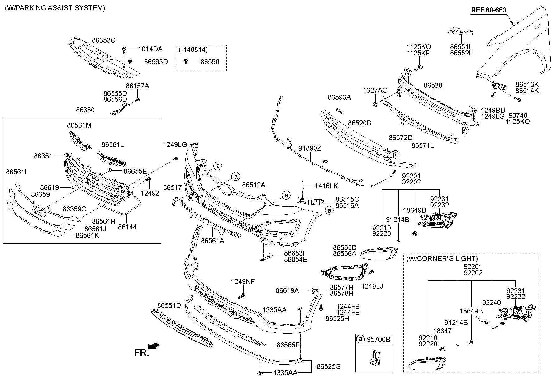 Решетка радиатора для Хендай Санта Фе 2012-2016