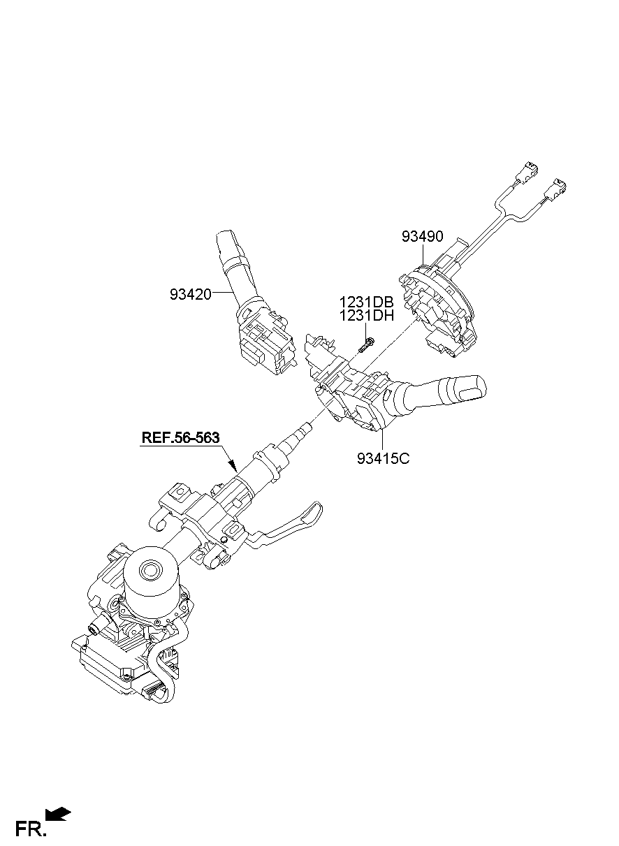 Подрулевой переключатель стеклоочистителя для Хендай Санта Фе 2012-2016