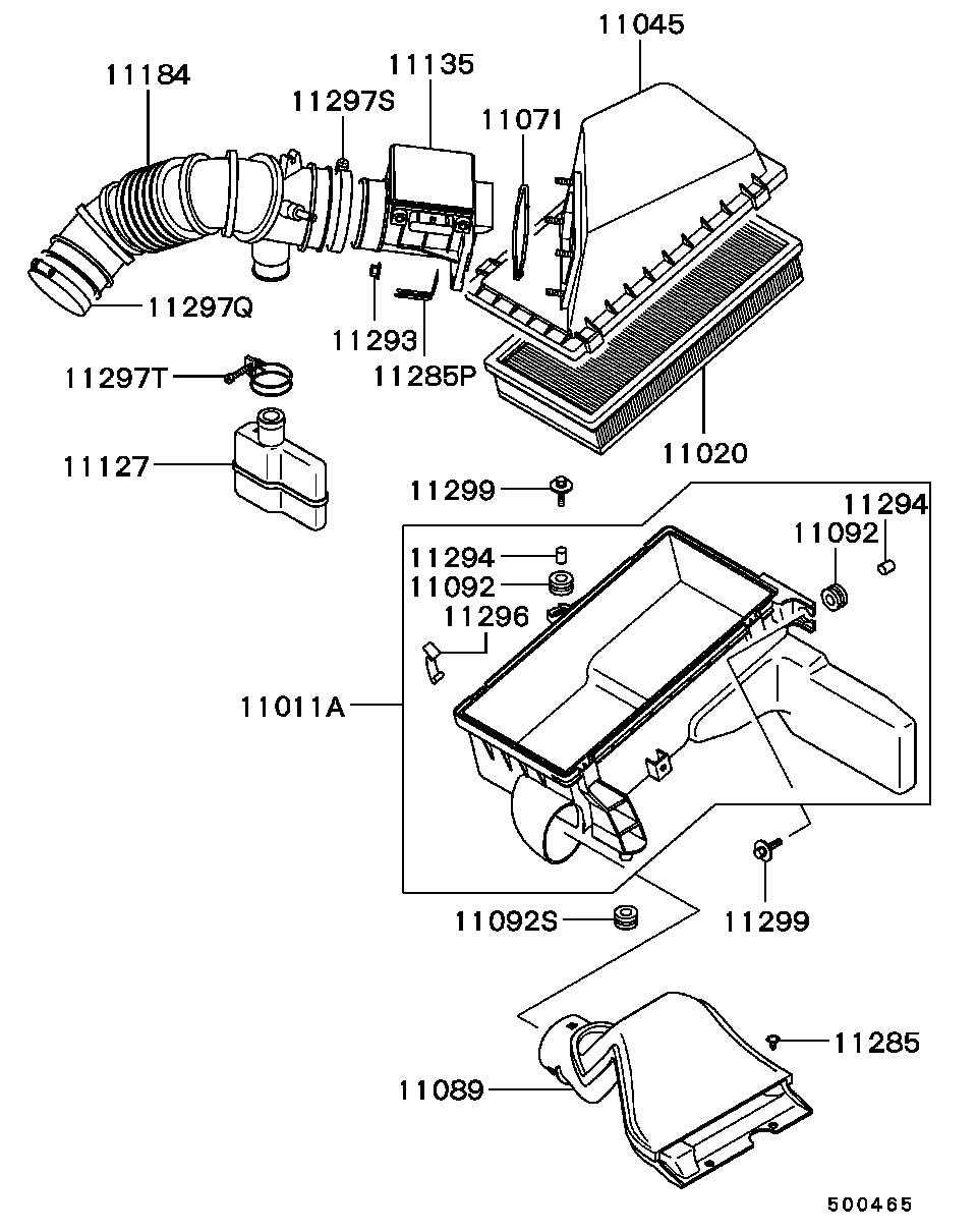 Корпус воздушного фильтра в сборе для Мицубиси Каризма 1999-2003