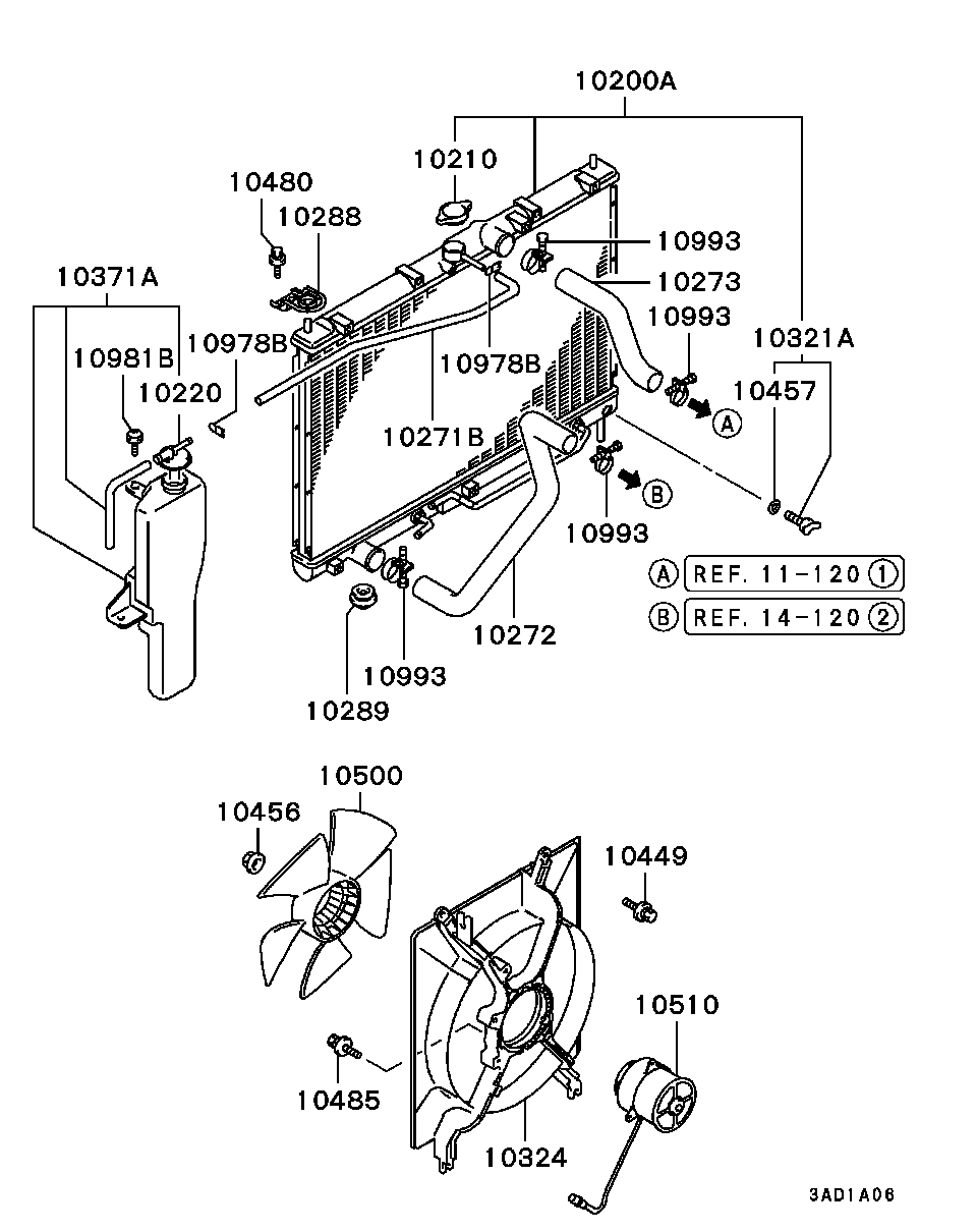 Бачок расширительный для Мицубиси Каризма 1999-2003