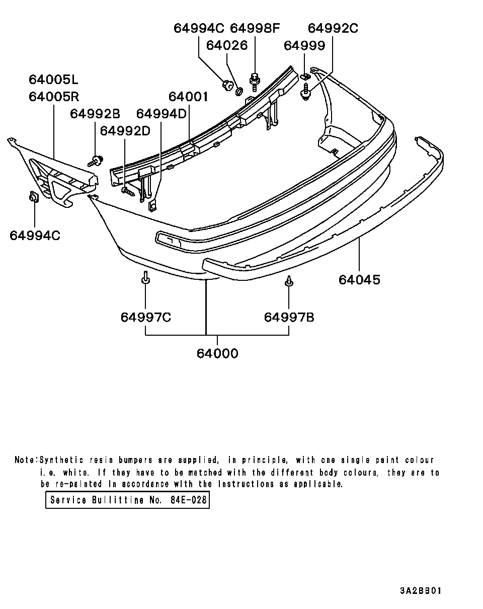 Усилитель заднего бампера для Мицубиси Каризма 1999-2003