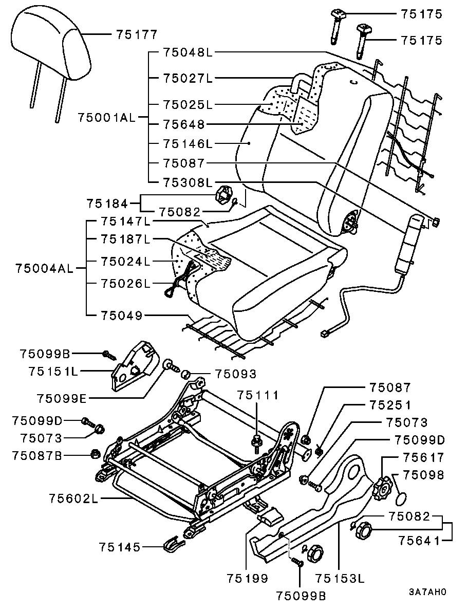 Подушка сиденья водителя для Мицубиси Каризма 1999-2003