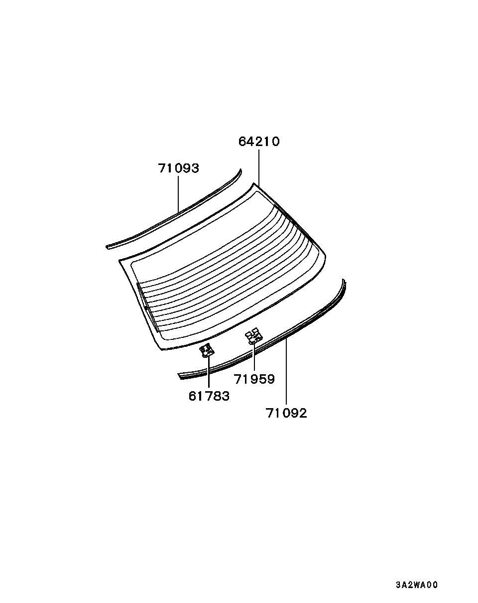 Стекло заднее для Мицубиси Каризма 1999-2003