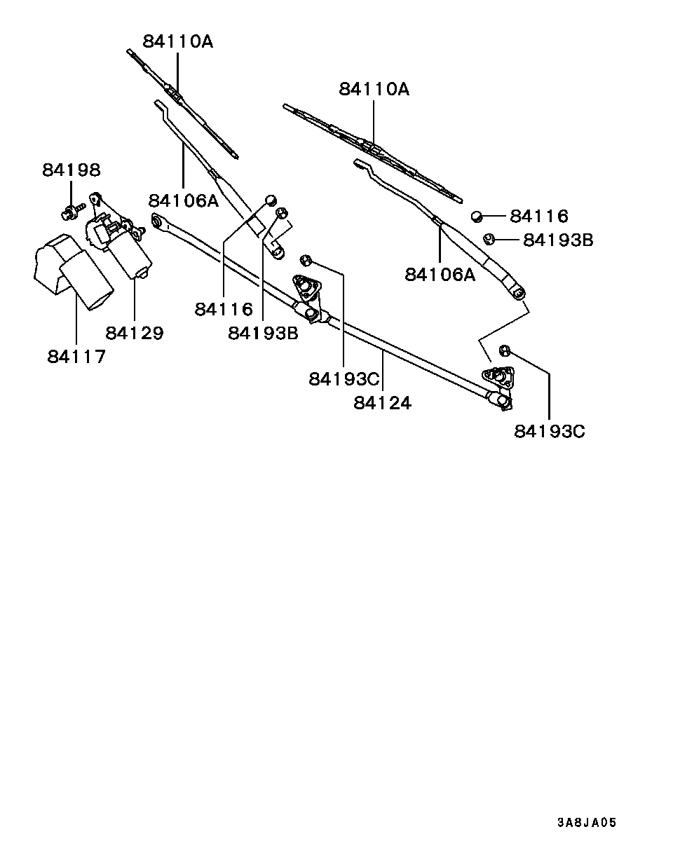 Трапеция переднего стеклоочистителя для Мицубиси Каризма 1999-2003