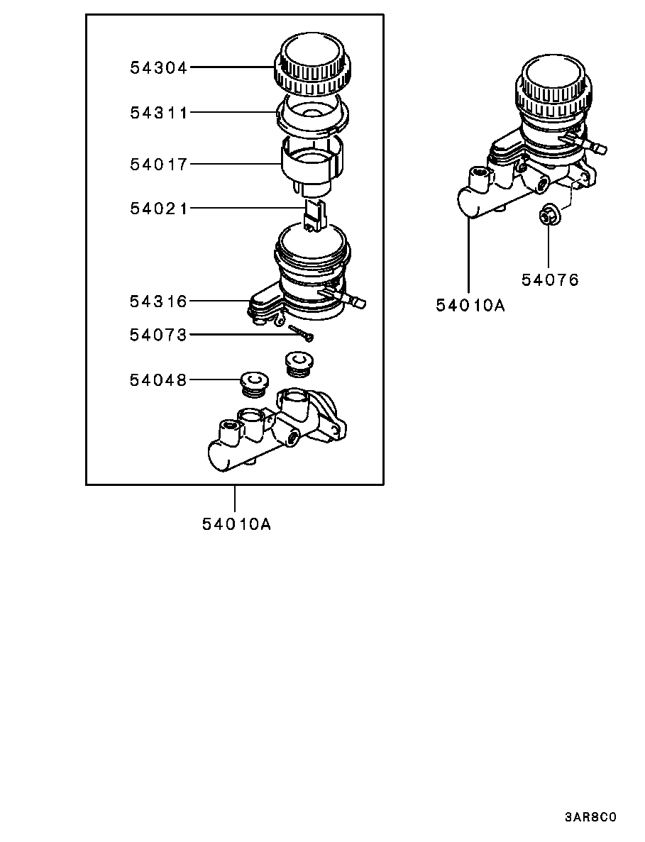Главный тормозной цилиндр с бачком для Мицубиси Каризма 1999-2003