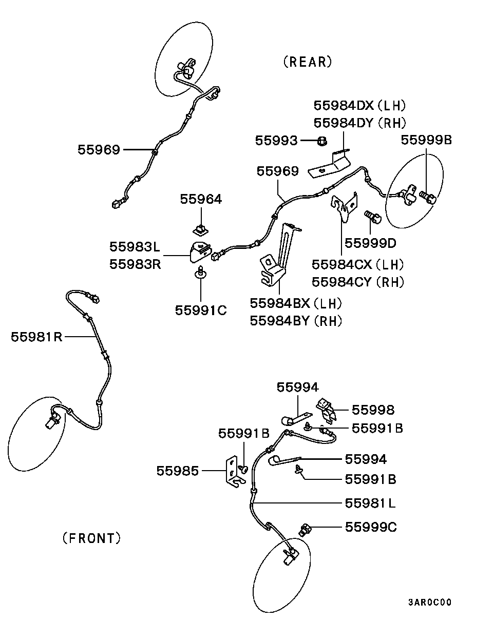 Датчик АБС передний левый для Мицубиси Каризма 1999-2003