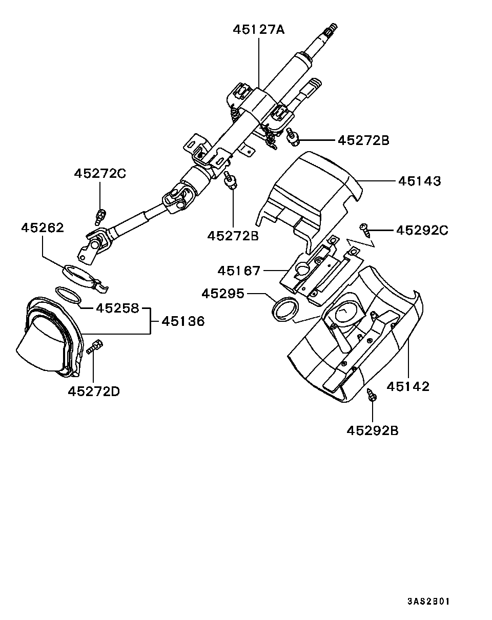 Рулевая колонка в сборе для Мицубиси Каризма 1999-2003