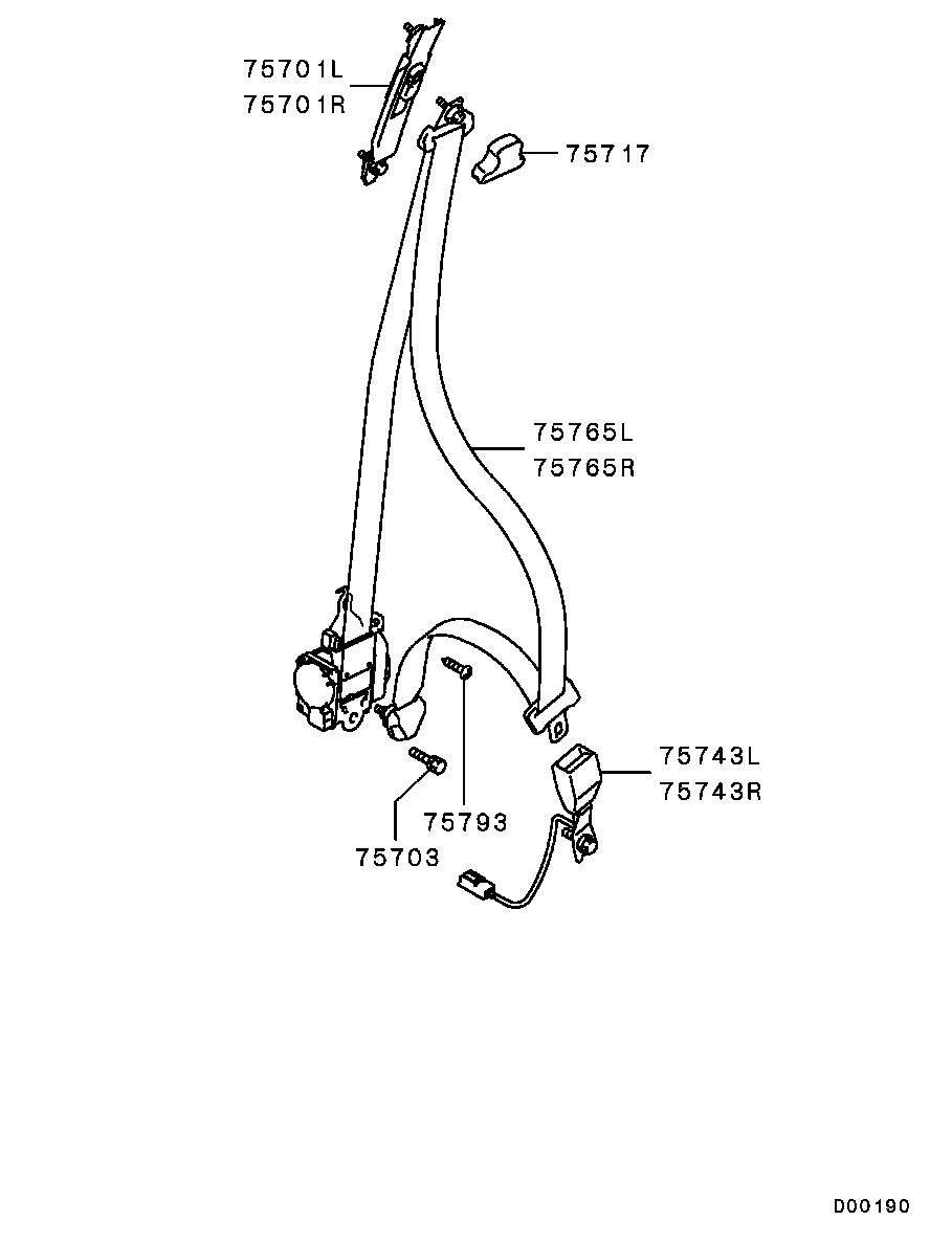 Ремень безопасности переднего пассажира для Мицубиси Лансер 2000-2007