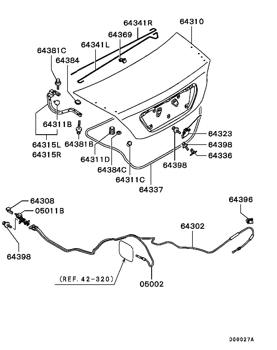 Крышка багажника для Мицубиси Лансер 2000-2007