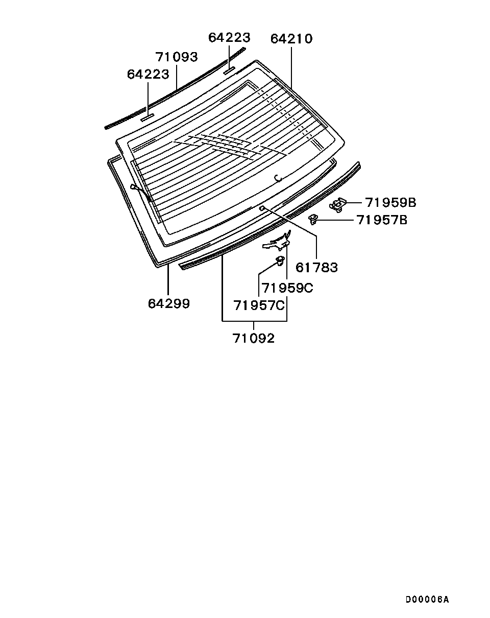 Стекло заднее для Мицубиси Лансер 2000-2007