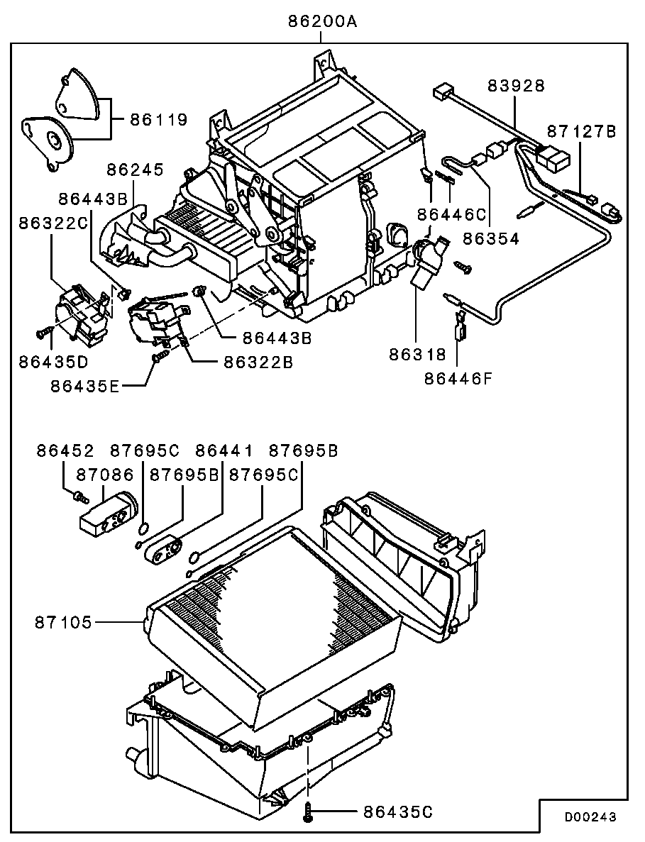 Радиатор отопителя для Мицубиси Лансер 2000-2007