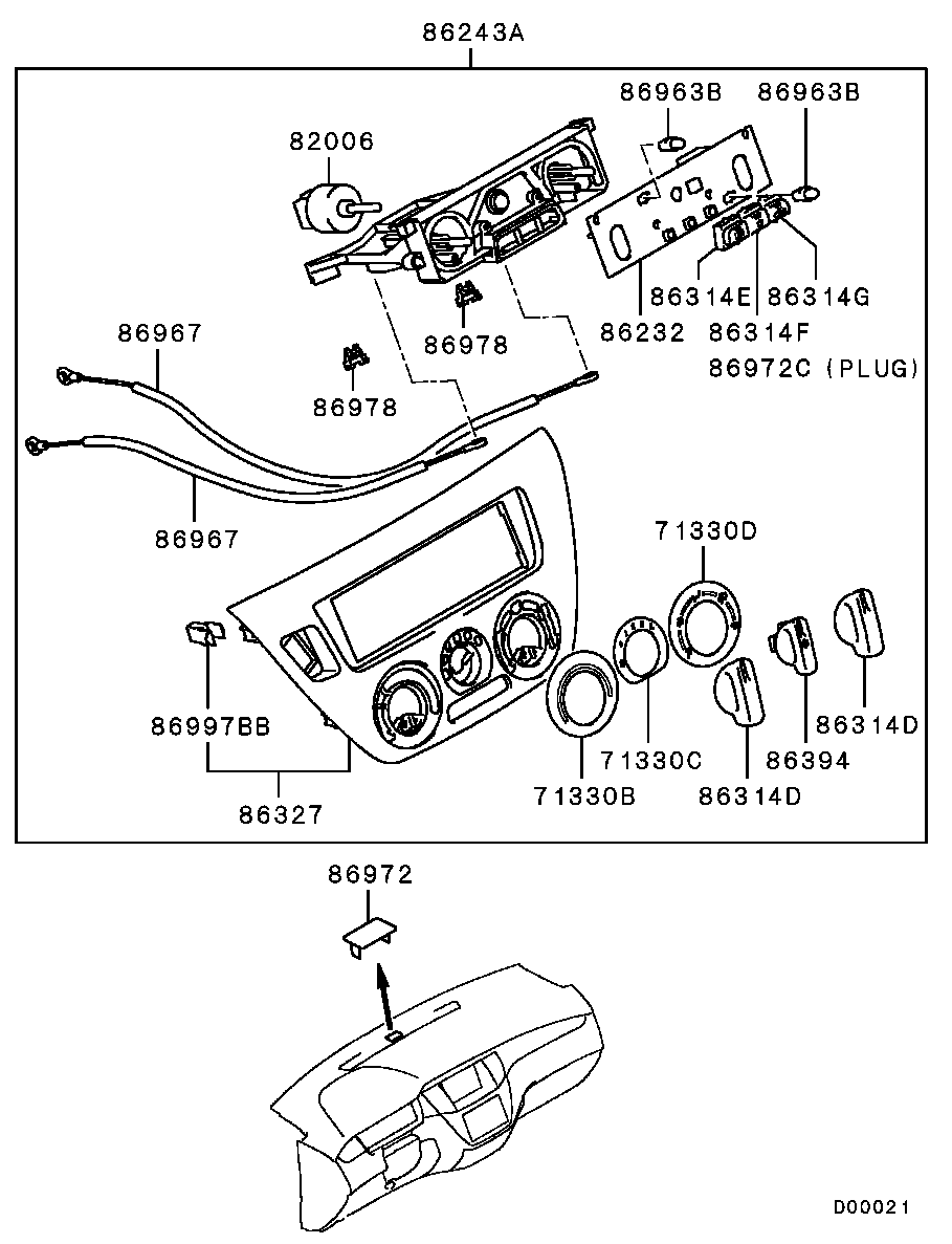 Панель климатической системы для Мицубиси Лансер 2000-2007