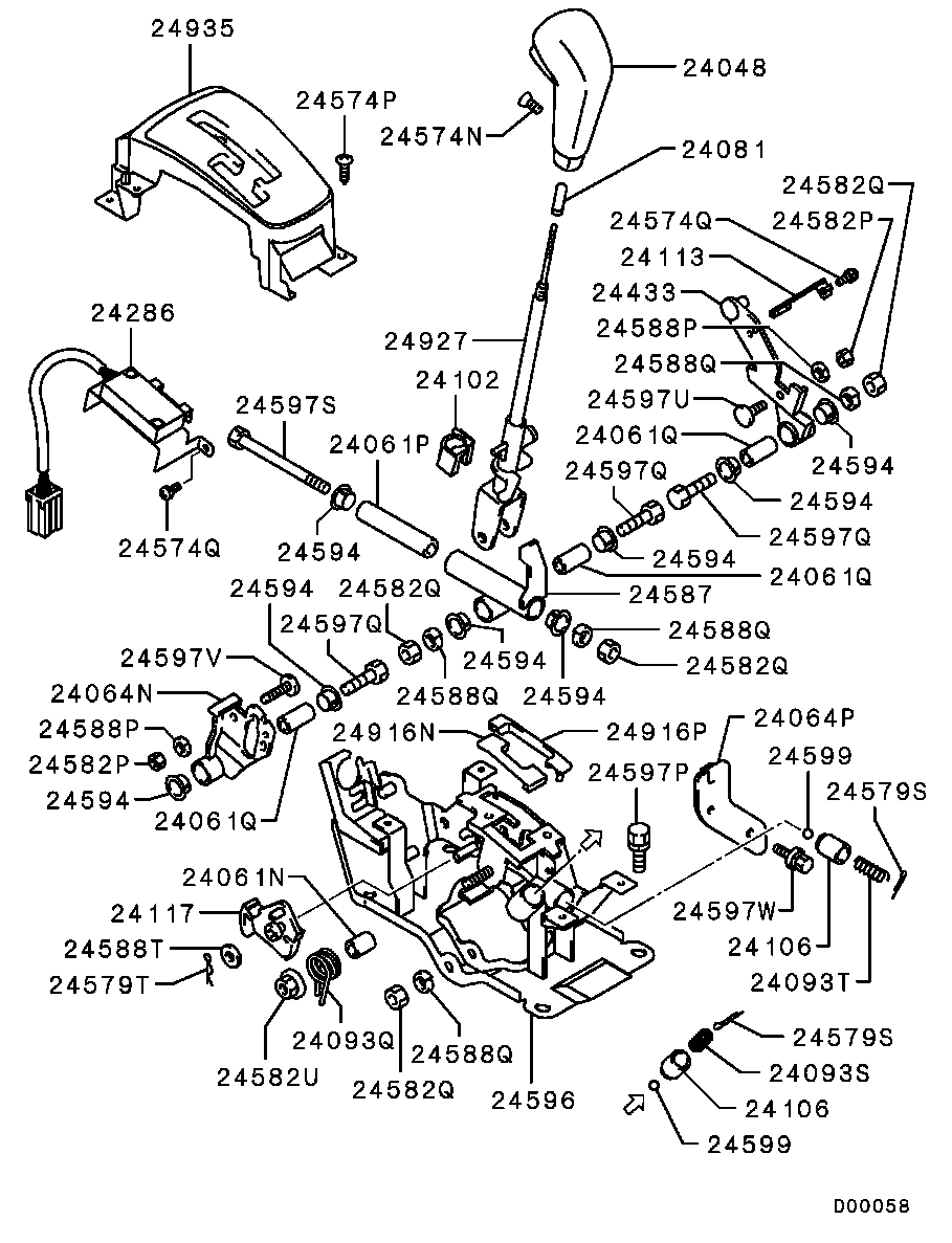 Рычаг переключения скоростей для Мицубиси Лансер 2000-2007
