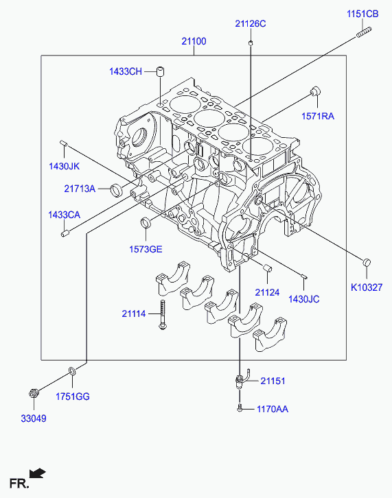 Блок цилиндров в сборе для Хендай Санта Фе 2010-2012