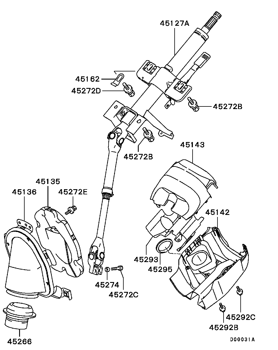 Рулевая колонка в сборе для Мицубиси Лансер 2000-2007
