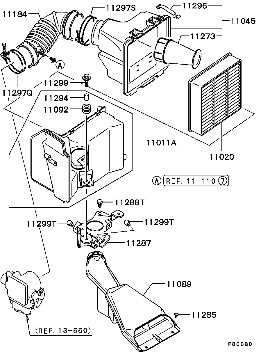 Фильтр воздушный-моторный для Мицубиси Лансер 2007-2010