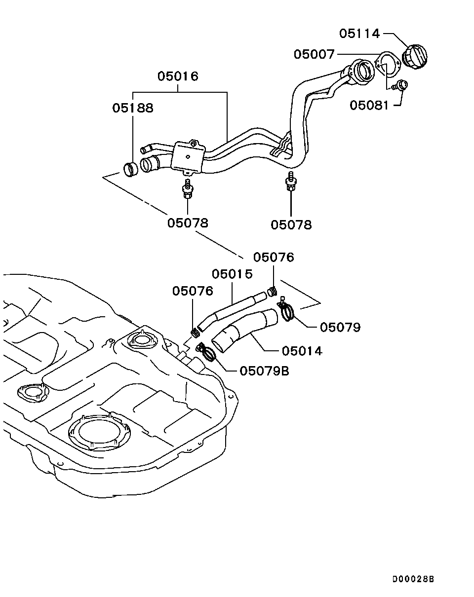 Горловина заливная бака топливного для Мицубиси Лансер 2007-2010