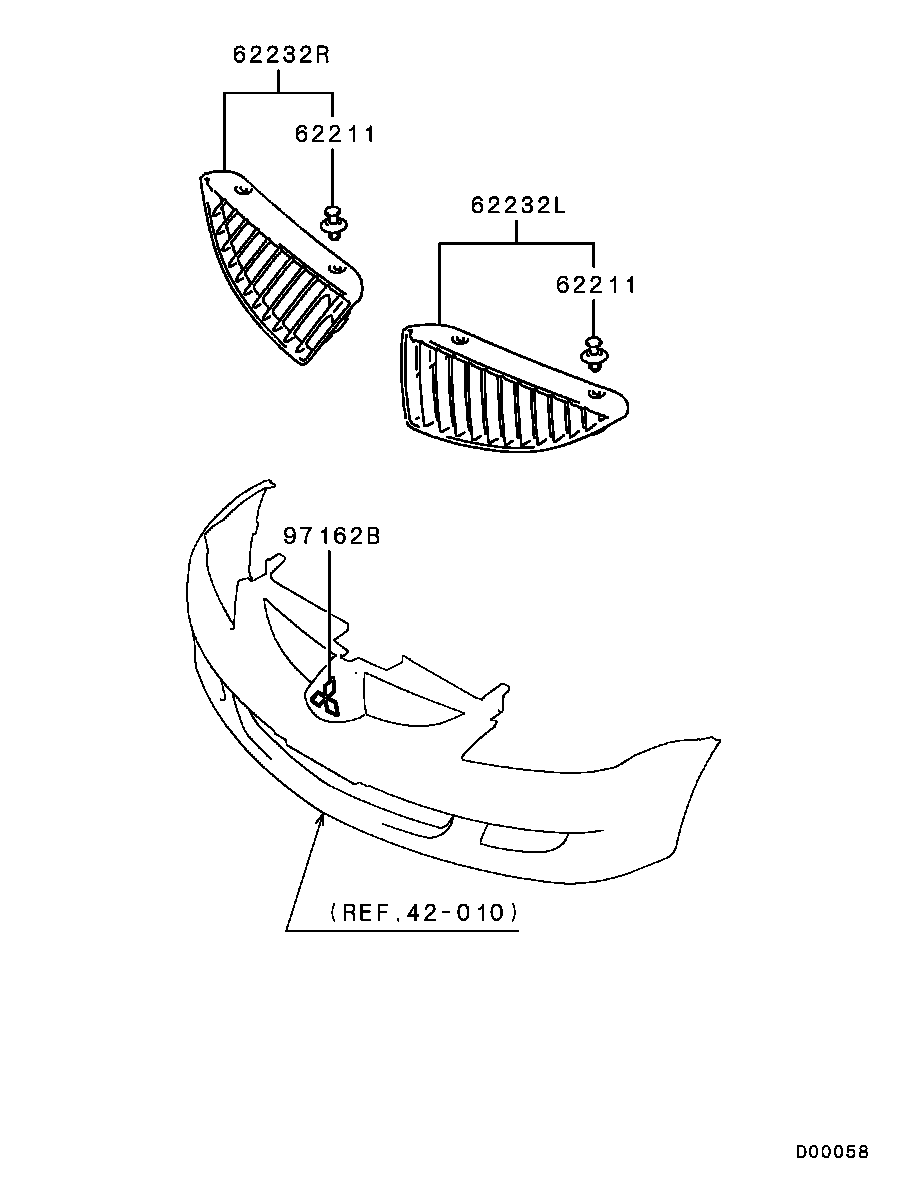 Решетка радиатора для Мицубиси Лансер 2007-2010