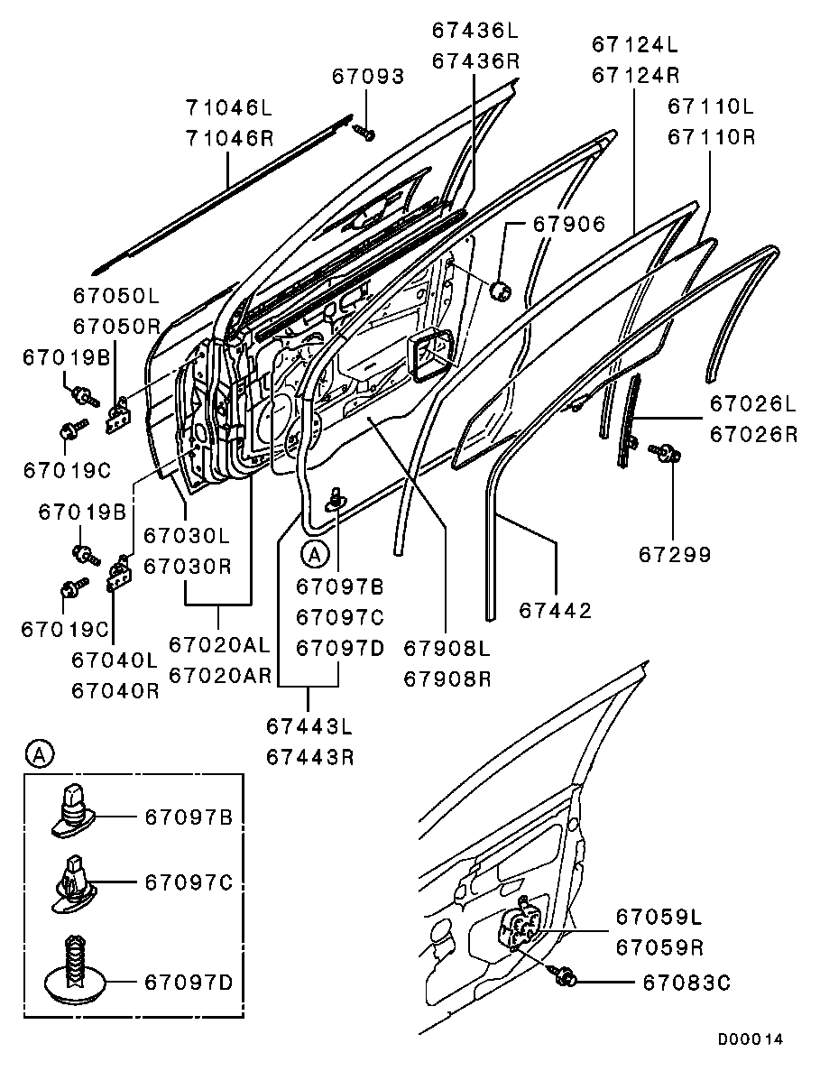 Дверь передняя левая для Мицубиси Лансер 2007-2010
