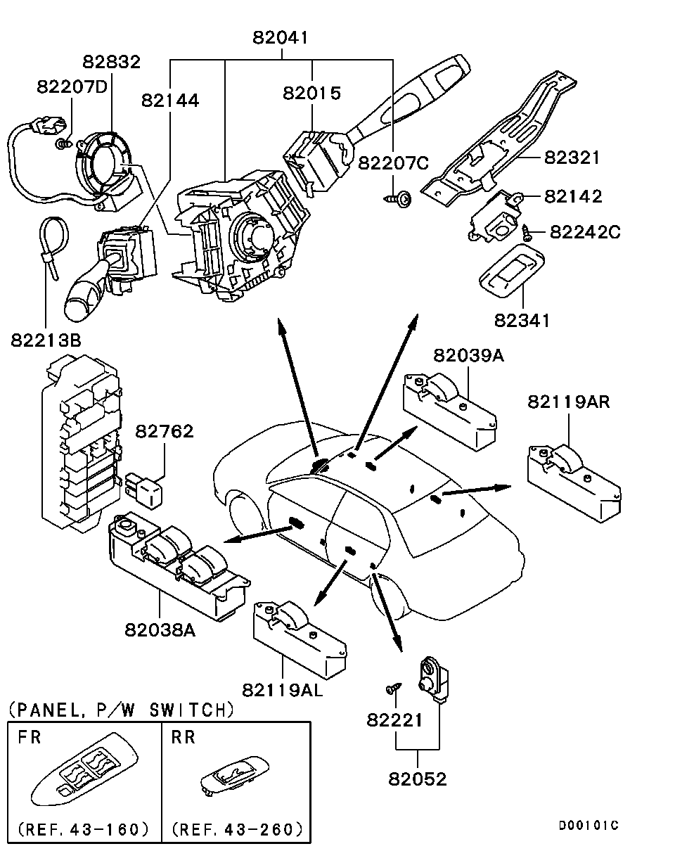 Подрулевой переключатель стеклоочистителя для Мицубиси Лансер 2007-2010