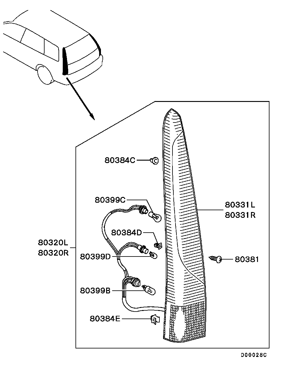 Фонарь задний левый на крыле для Мицубиси Лансер 2007-2010