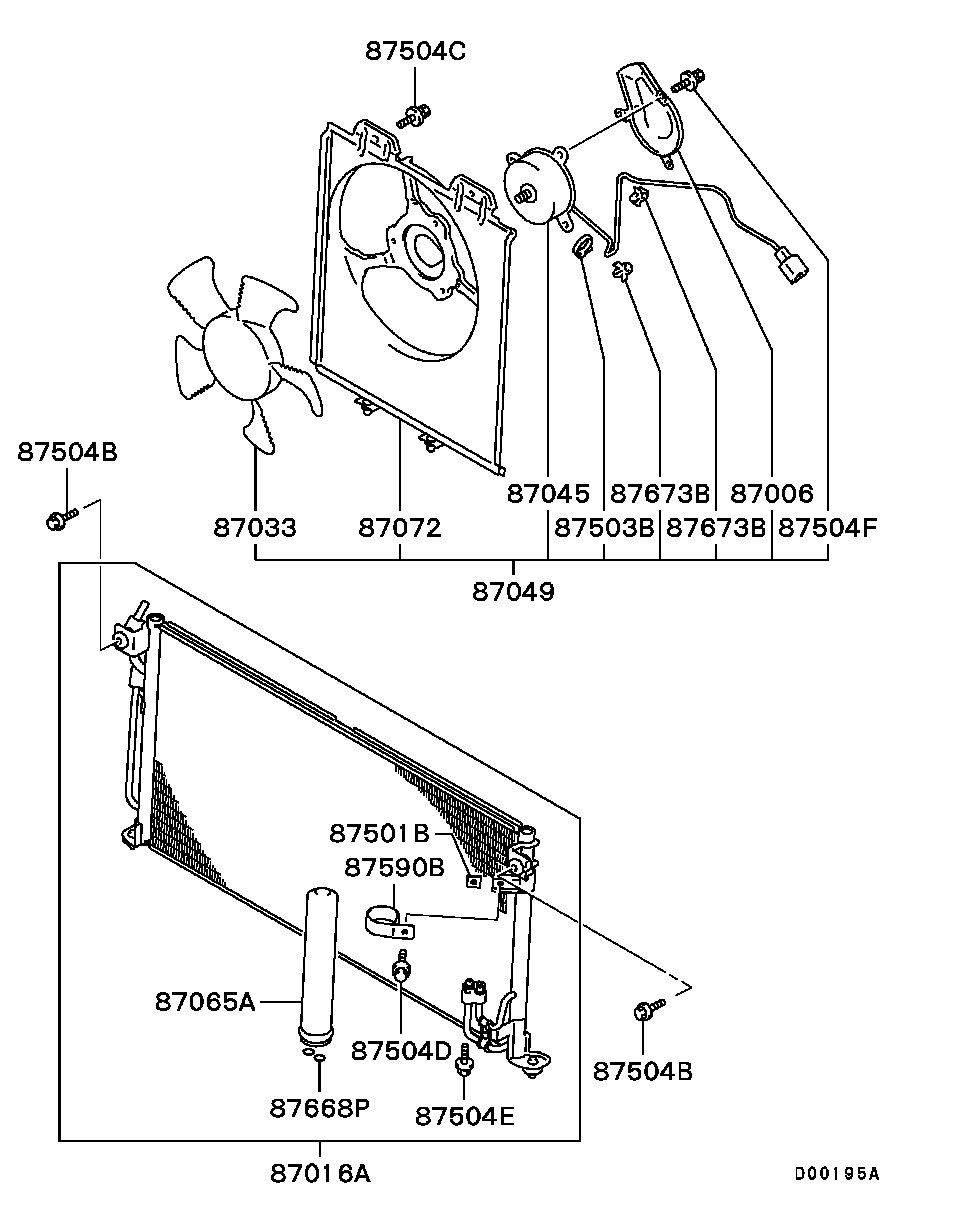 Радиатор кондиционера в сборе для Мицубиси Лансер 2007-2010