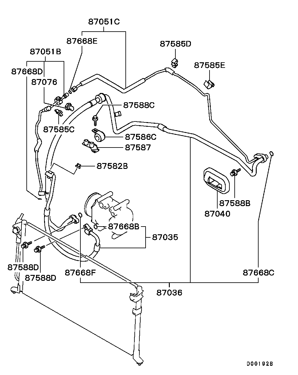 Трубка компрессора кондиционера для Мицубиси Лансер 2007-2010