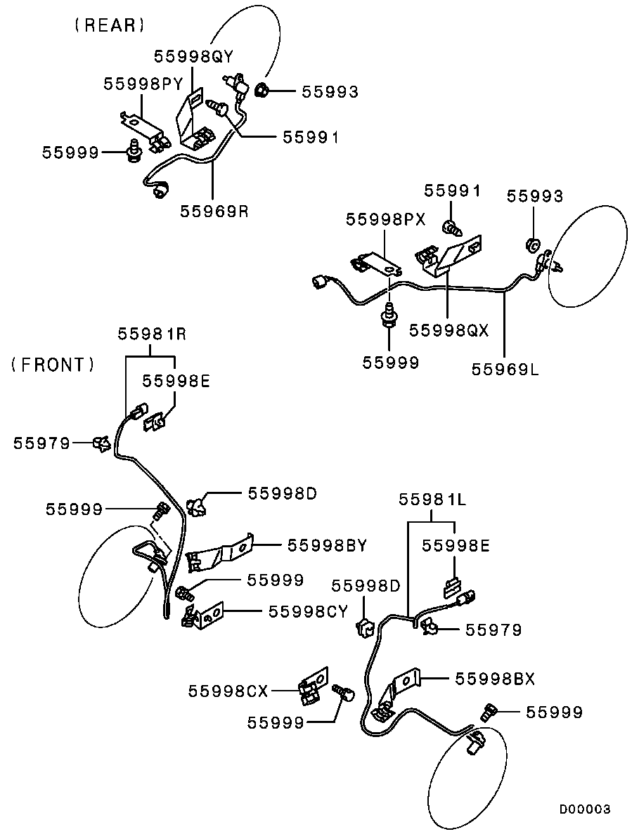 Датчик АБС задний правый для Мицубиси Лансер 2007-2010