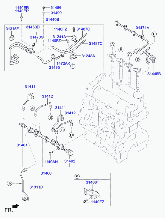 Топливная рампа для Хендай Санта Фе 2010-2012