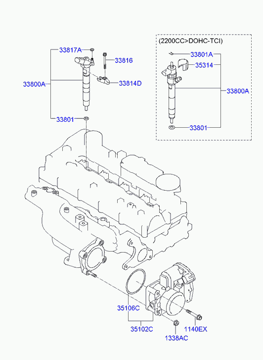 Топливная форсунка для Хендай Санта Фе 2010-2012