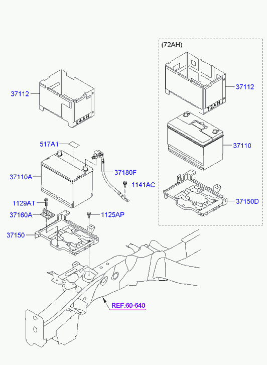 Аккумулятор для Хендай Санта Фе 2010-2012