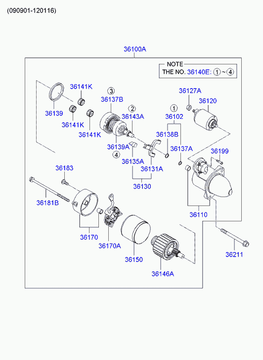Стартер в сборе для Хендай Санта Фе 2010-2012