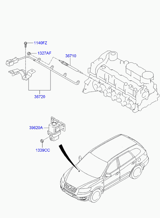 Свеча накала для Хендай Санта Фе 2010-2012