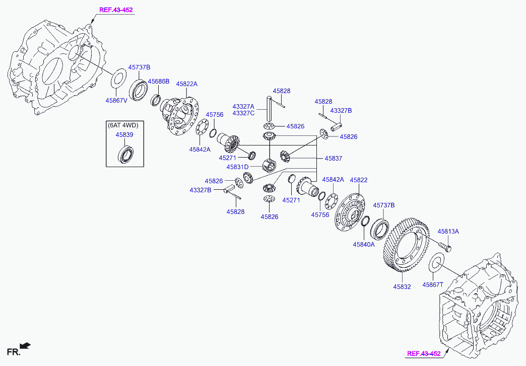 Корпус дифференциала для Хендай Санта Фе 2010-2012
