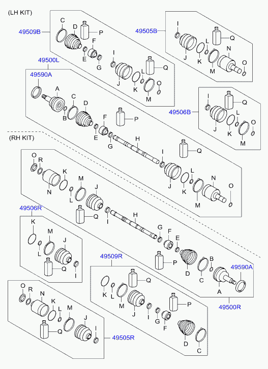 Шрус левый для Хендай Санта Фе 2010-2012