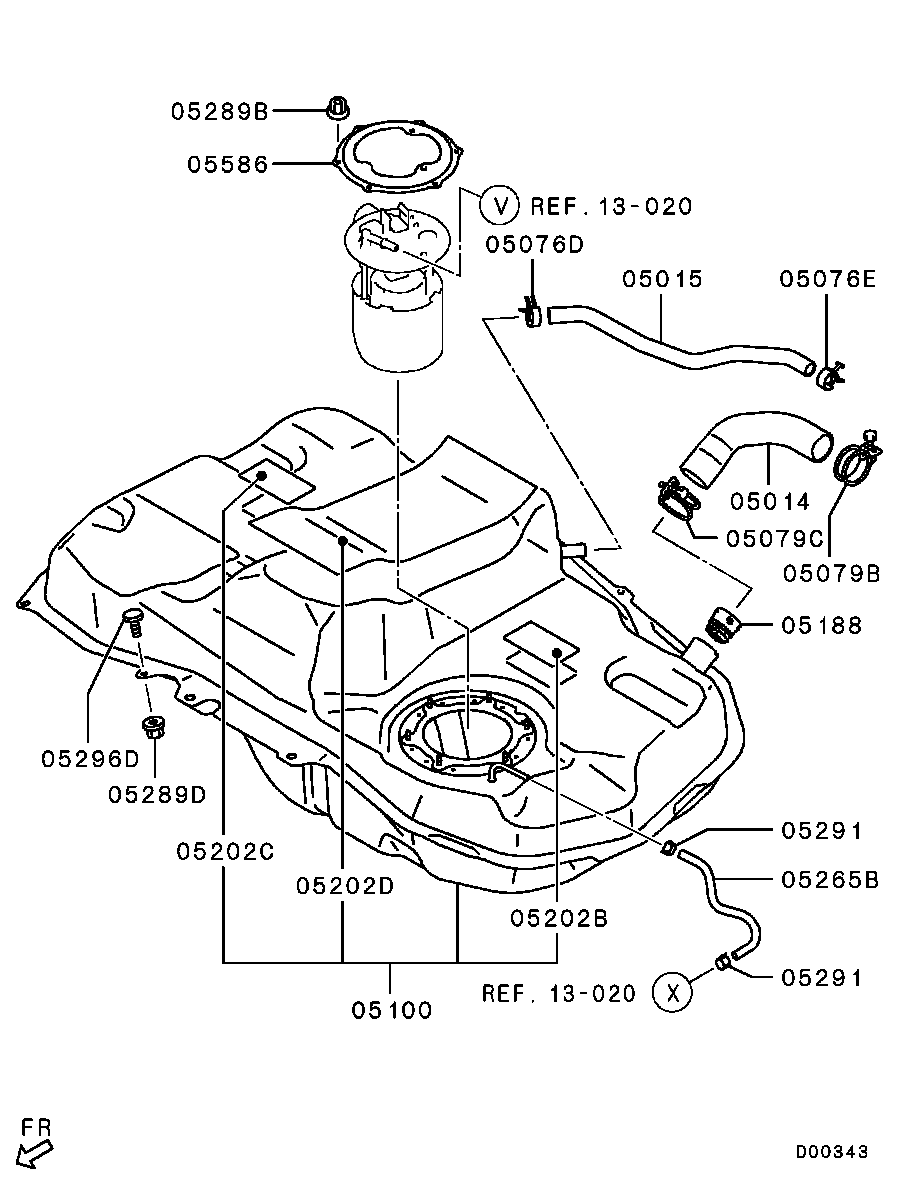 Бак топливный для Мицубиси Лансер 2011-2015
