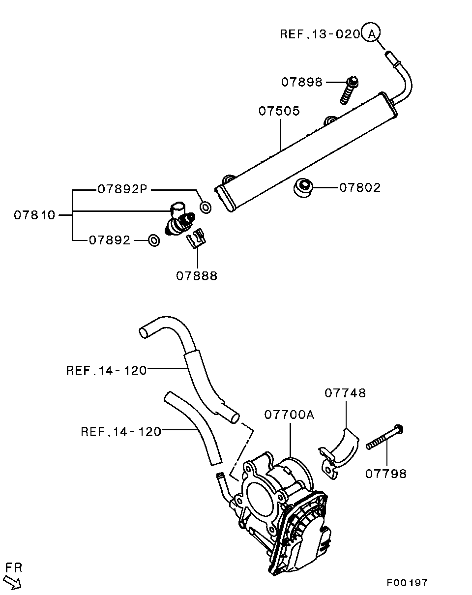 Топливная рампа для Мицубиси Лансер 2011-2015