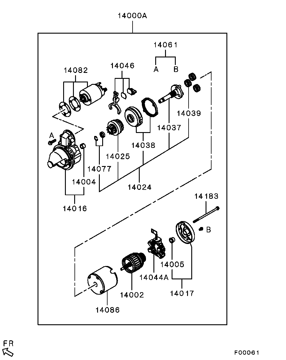 Стартер в сборе для Мицубиси Лансер 2011-2015