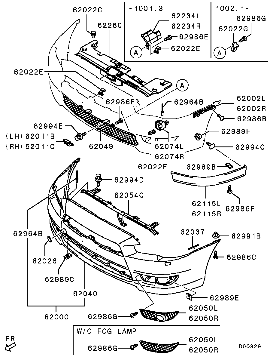 Бампер передний для Мицубиси Лансер 2011-2015